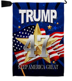 Trump 47 Keep America Great - Patriotic Americana Vertical Impressions Decorative Flags HG192324 Made In USA