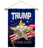 Trump 47 Keep America Great - Patriotic Americana Vertical Impressions Decorative Flags HG192324 Made In USA