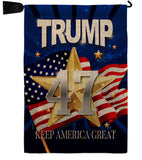 Trump 47 Keep America Great - Patriotic Americana Vertical Impressions Decorative Flags HG192324 Made In USA