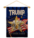 Trump 47 Keep America Great - Patriotic Americana Vertical Impressions Decorative Flags HG192324 Made In USA