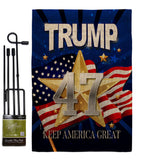 Trump 47 Keep America Great - Patriotic Americana Vertical Impressions Decorative Flags HG192324 Made In USA