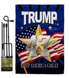 Trump 47 Keep America Great - Patriotic Americana Vertical Impressions Decorative Flags HG192324 Made In USA