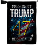 Trump 47 Best Ever - Patriotic Americana Vertical Impressions Decorative Flags HG192325 Made In USA