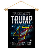 Trump 47 Best Ever - Patriotic Americana Vertical Impressions Decorative Flags HG192325 Made In USA