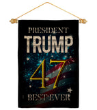 Trump 47 Best Ever - Patriotic Americana Vertical Impressions Decorative Flags HG192325 Made In USA