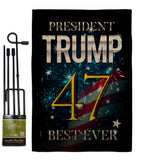 Trump 47 Best Ever - Patriotic Americana Vertical Impressions Decorative Flags HG192325 Made In USA