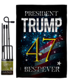 Trump 47 Best Ever - Patriotic Americana Vertical Impressions Decorative Flags HG192325 Made In USA