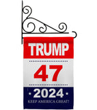 Trump 47 - Patriotic Americana Vertical Impressions Decorative Flags HG192326 Made In USA