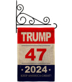 Trump 47 - Patriotic Americana Vertical Impressions Decorative Flags HG192326 Made In USA