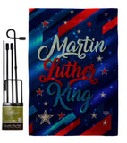 Martin Luther King - Patriotic Americana Vertical Impressions Decorative Flags HG192383 Made In USA