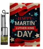 Happy Martin Luther King Day - Patriotic Americana Vertical Impressions Decorative Flags HG192386 Made In USA