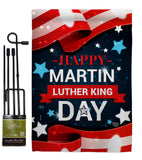 Happy Martin Luther King Day - Patriotic Americana Vertical Impressions Decorative Flags HG192386 Made In USA