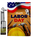 Labor Day - Patriotic Americana Vertical Impressions Decorative Flags HG192638 Made In USA