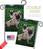 Pugs Love - Pets Nature Vertical Impressions Decorative Flags HG110006 Made In USA