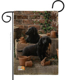 Black Lab Pups - Pets Nature Vertical Impressions Decorative Flags HG110007 Made In USA