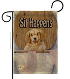 Sit Happens - Pets Nature Vertical Impressions Decorative Flags HG110008 Made In USA