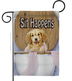 Sit Happens - Pets Nature Vertical Impressions Decorative Flags HG110008 Made In USA