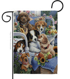 Country Pups - Pets Nature Vertical Impressions Decorative Flags HG110050 Made In USA