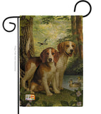 Beagles And Duck - Pets Nature Vertical Impressions Decorative Flags HG110068 Made In USA