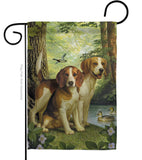 Beagles And Duck - Pets Nature Vertical Impressions Decorative Flags HG110068 Made In USA