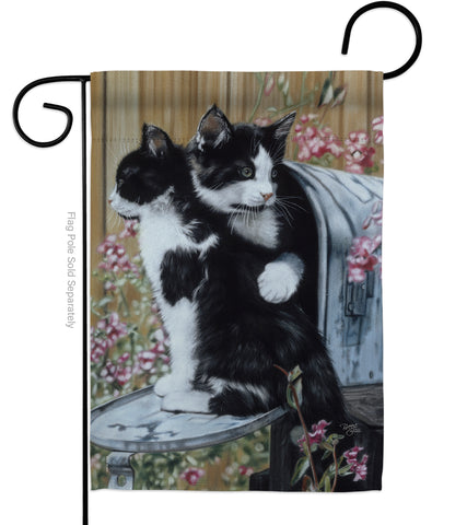 Tuxedo Cat - Pets Nature Vertical Impressions Decorative Flags HG110079 Made In USA