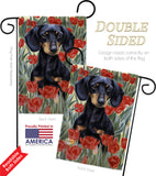 Dachsund In Tulips - Pets Nature Vertical Impressions Decorative Flags HG110080 Made In USA