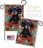 Dachsund In Tulips - Pets Nature Vertical Impressions Decorative Flags HG110080 Made In USA