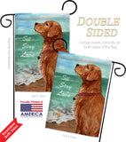 Golden Stay Love - Pets Nature Vertical Impressions Decorative Flags HG110084 Made In USA