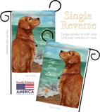 Golden Stay Love - Pets Nature Vertical Impressions Decorative Flags HG110084 Made In USA