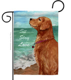 Golden Stay Love - Pets Nature Vertical Impressions Decorative Flags HG110084 Made In USA