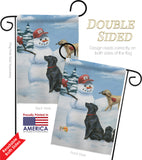 Snow Pals - Pets Nature Vertical Impressions Decorative Flags HG110113 Made In USA