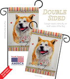 Akita Happiness - Pets Nature Vertical Impressions Decorative Flags HG110141 Made In USA