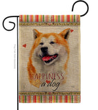 Akita Happiness - Pets Nature Vertical Impressions Decorative Flags HG110141 Made In USA