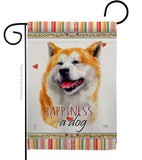 Akita Happiness - Pets Nature Vertical Impressions Decorative Flags HG110141 Made In USA