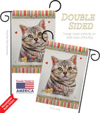 Gray American Short Hair Happiness - Pets Nature Vertical Impressions Decorative Flags HG110145 Made In USA