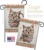 Gray American Short Hair Happiness - Pets Nature Vertical Impressions Decorative Flags HG110145 Made In USA