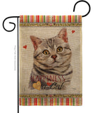 Gray American Short Hair Happiness - Pets Nature Vertical Impressions Decorative Flags HG110145 Made In USA