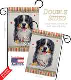 Bernese Mountain Happiness - Pets Nature Vertical Impressions Decorative Flags HG110153 Made In USA