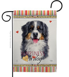 Bernese Mountain Happiness - Pets Nature Vertical Impressions Decorative Flags HG110153 Made In USA