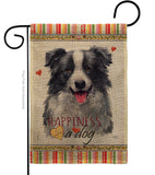 Border Collie Happiness - Pets Nature Vertical Impressions Decorative Flags HG110158 Made In USA