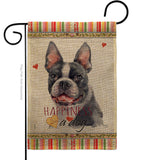 Boston Terrier Happiness - Pets Nature Vertical Impressions Decorative Flags HG110159 Made In USA