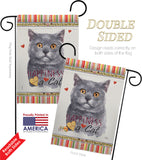 Blue British Short Hair Happiness - Pets Nature Vertical Impressions Decorative Flags HG110162 Made In USA