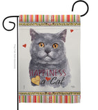 Blue British Short Hair Happiness - Pets Nature Vertical Impressions Decorative Flags HG110162 Made In USA