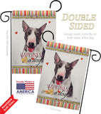 Bull Terrier Happiness - Pets Nature Vertical Impressions Decorative Flags HG110163 Made In USA