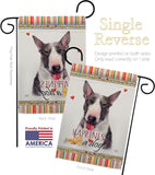 Bull Terrier Happiness - Pets Nature Vertical Impressions Decorative Flags HG110163 Made In USA