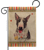 Bull Terrier Happiness - Pets Nature Vertical Impressions Decorative Flags HG110163 Made In USA