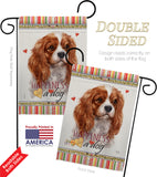 Charles Spaniel Happiness - Pets Nature Vertical Impressions Decorative Flags HG110165 Made In USA