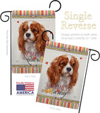 Charles Spaniel Happiness - Pets Nature Vertical Impressions Decorative Flags HG110165 Made In USA