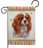 Charles Spaniel Happiness - Pets Nature Vertical Impressions Decorative Flags HG110165 Made In USA