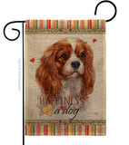 Charles Spaniel Happiness - Pets Nature Vertical Impressions Decorative Flags HG110165 Made In USA